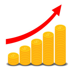 business graph with money