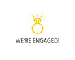 We're engaged poster. Clipart image isolated on white background