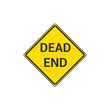 © Parvin - Yellow Dead End Sign Isolated On White Background. Traffic Symbol Modern Simple Vector Icon