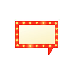 Blank marquee speech bubble frame icon. Clipart image isolated on white background