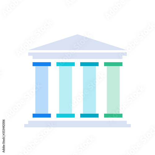 Cuadros en Lienzo Four column diagram. Clipart image isolated on white background