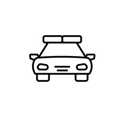 Wall Mural - police car outline front view icon. clipart image isolated on white background