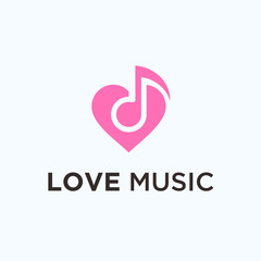 Wall Mural - love music logo. tone icon