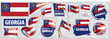 © butenkow - Vector set of flags of the American state of Georgia in different designs