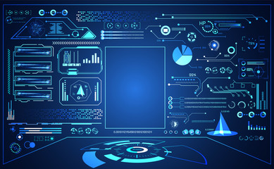 Wall Mural - abstract technology ui futuristic concept hud interface hologram elements of digital data chart, com