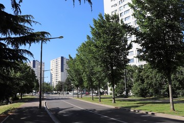 Wall Mural - Tours du quartier Les Minguettes - Ville de Vénissieux - Département du Rhône - France - Quartier de HLM construit dans les années 1960