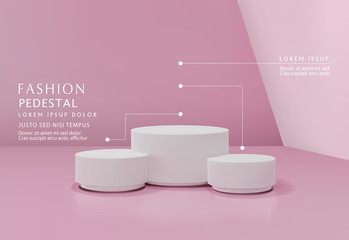 vector pink minimal scene , podiumfor cosmetic product presentation. abstract background with geomet