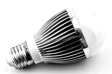 LED bulb isolated on white background close up view