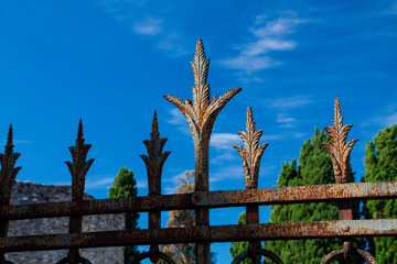 Forged park with sharp spikes