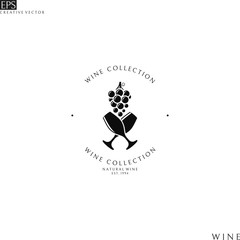 Wall Mural - Wine collection. Logo template