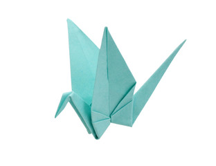 Wall Mural - Origami crane bird isolated white