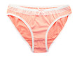 © serega_100500 - Panties isolated on a white background. Pink underpants in peas. Women's underwear.