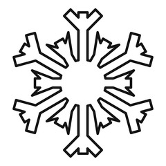 Sticker - December snowflake icon. Outline december snowflake vector icon for web design isolated on white background