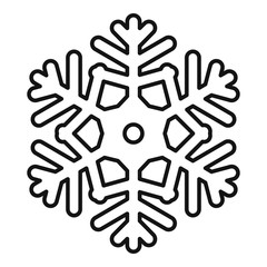 Canvas Print - Ornament snowflake icon. Outline ornament snowflake vector icon for web design isolated on white background