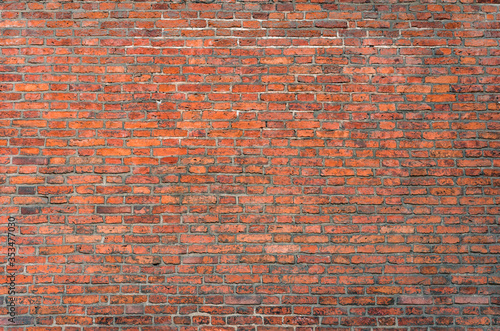 Weathered red brick wall background, texture Canvas Print