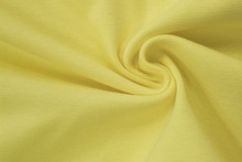 Yellow Plain Bright Knitwear. Faux Draped Fabric With Pleats, Jersey, Can Be Used As Background