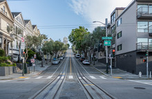 Empty Streets Of The City By The Bay San Francisco Ca. Durning The Covid-19 Virus