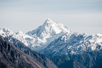 Wall Mural - Mountain Landscape Blue Sky, New Zealand Landscape, Mountains Nature Background, Mountain Range