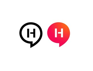 Sticker - Letter H Chat Talk Logo Design Template Vector 
