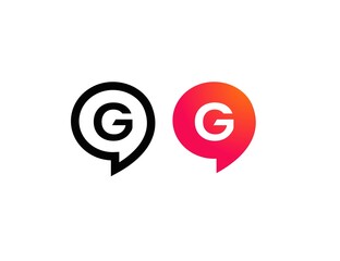 Wall Mural - Letter G Chat Talk Logo Design Template Vector 