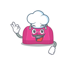 Wall Mural - Talented woman sport bag chef cartoon drawing wearing chef hat