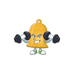 Sticker - Caricature picture of bell exercising with barbells on gym