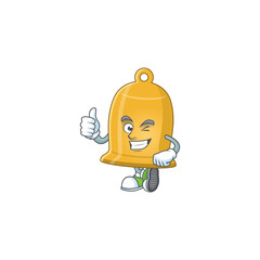 Sticker - Caricature picture of bell with Thumbs up finger