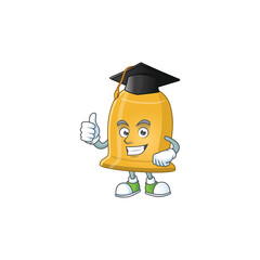 Poster - Happy face Mascot design concept of bell wearing a Graduation hat