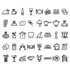 Sticker - Collection of restaurant icons