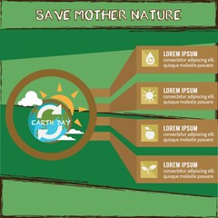 Sticker - Save mother nature infographic