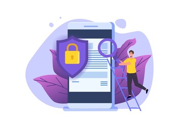 cybersecurity, protection network safe data concept. web page design templates. vector illustration