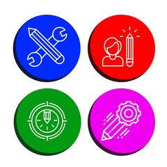 Sticker - writer simple icons set