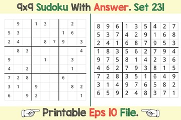 Wall Mural - Advance Sudoku Puzzle Games Easy to Hard with Answer