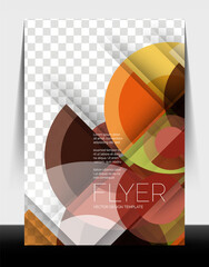 A4 flyer annual report circle design, vector background print template