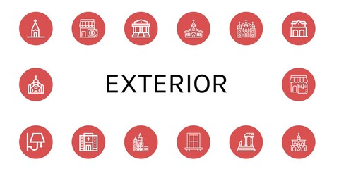 Poster - Set of exterior icons