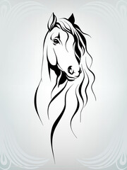 Wall Mural - Vector silhouette of a horse's head