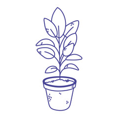 potted plant interior decoration isolated icon design