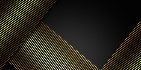 
Gold abstract lines on black background 