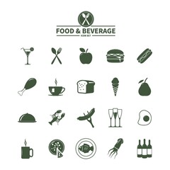 Sticker - Set of food and beverage icons