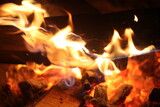 Fototapeta Miasto - fire in fireplace