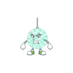 Sticker - cartoon drawing of disco ball showing angry face