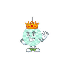 Canvas Print - A charming King of disco ball cartoon character design with gold crown