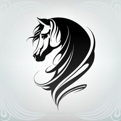 Wall Mural - Vector silhouette of a horse's head