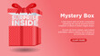 mystery box surprise inside custom web page concept vector illustration