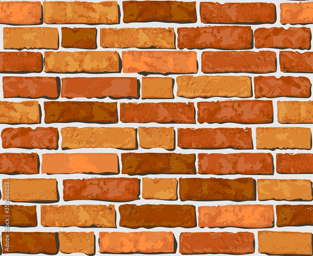 Realistic Vector brick wall seamless pattern. Flat wall texture. Red textured brick background for print, paper, design, decor, photo background Stock Vector | Adobe Stock realistic-vector-brick-wall-seamless-pattern-flat-wall-texture-red-textured-brick-background-for-print-paper-design-decor-photo-background-stock-vector-adobe-stock