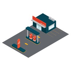 Sticker - Isometric gas station