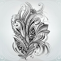 Wall Mural - Vector illustration of a floral ornament