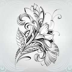 Vector illustration of a floral ornament