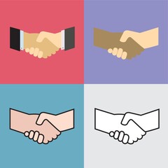 Sticker - Set of shaking hands icons