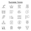 © Puckung - Success icons set in thin line style